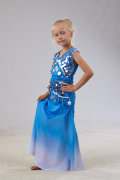 Детский восточный костюм с длинной юбкой, голубой